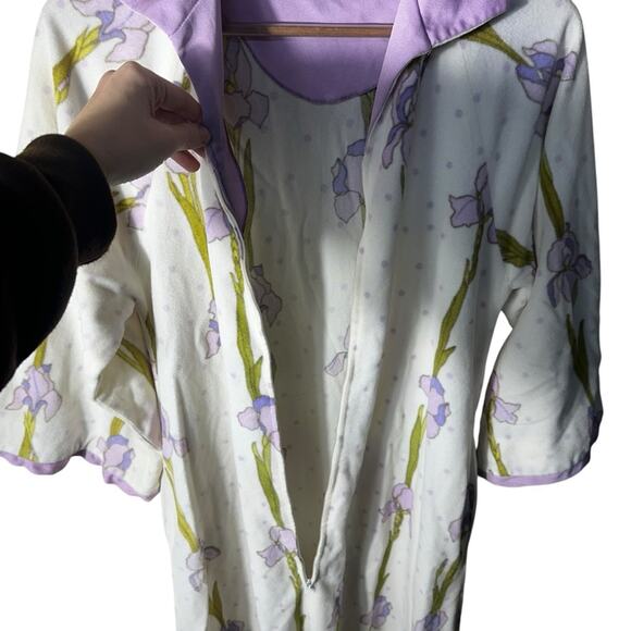 Christian Dior Vintage Iris Print House Dress Size Small - Picture 6 of 11